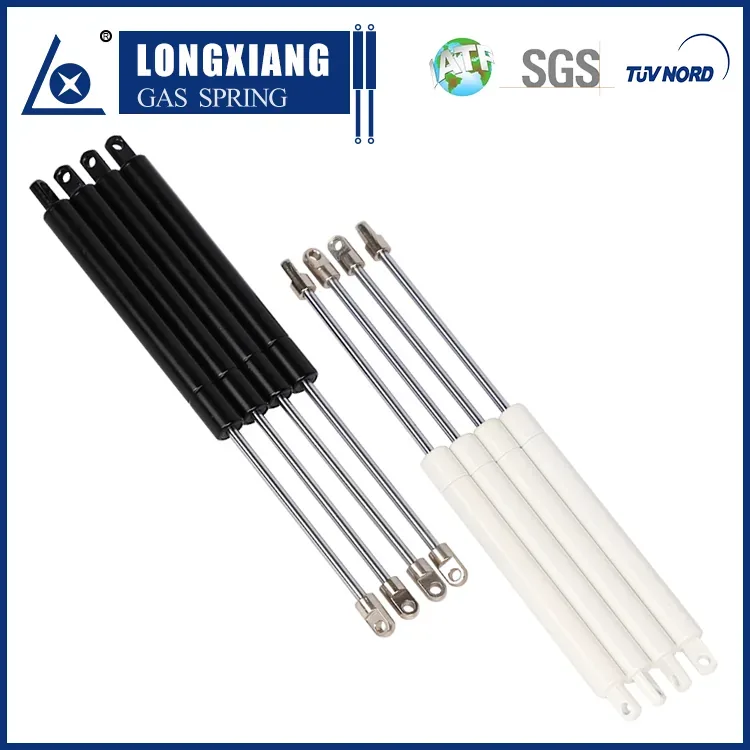 Black and white gas springs in different lengths and strokes